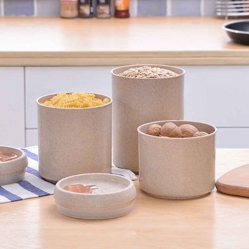 Food Snacks With Fiber - 密封された麦わらの収納ボックス、食品クリスパー、冷蔵庫の新鮮なスナック、ナッツ、コンミール、キッチンツール、調味料の並べ替え、穀物タンク