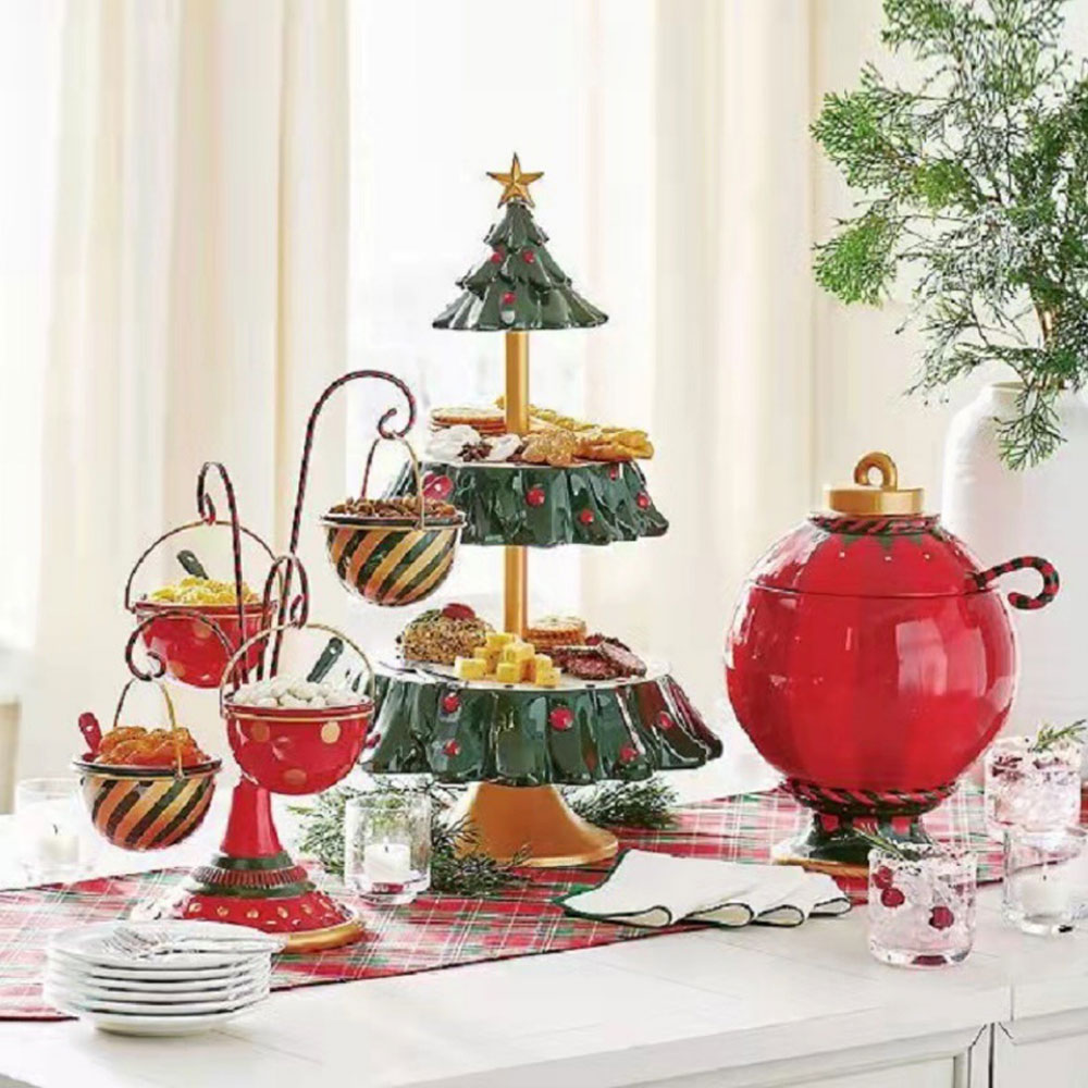 Food City Snacks - クリスマスの木のデザートプレート,新年の装飾,スナック,食品容器,ツインシティホルダー,ケーキ,フルーツ,キャンディー用品