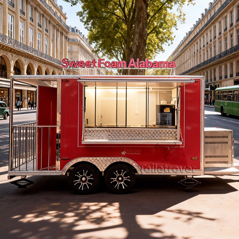 Quality Food Snacks - 高品質スイーツ販売用カーブ型商業フードトラック屋外モバイルフードトラックトレーラーエアコン付きモバイルフードトレーラー