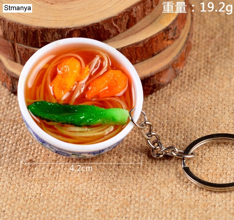 新しいシミュレーション食品キーチェーン麺新しいキーホルダー中 - Food Zinc のレビューと価格