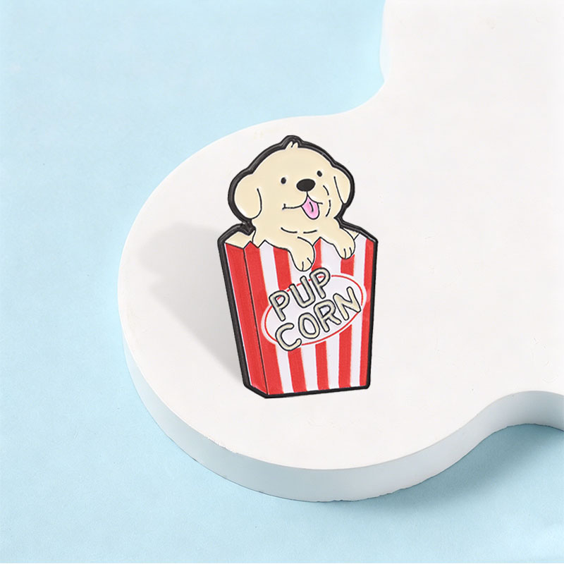 子犬ポップコーン漫画エナメルピンキュートドッグ映画スナックフ - Zinc Food Snacks のレビューと価格