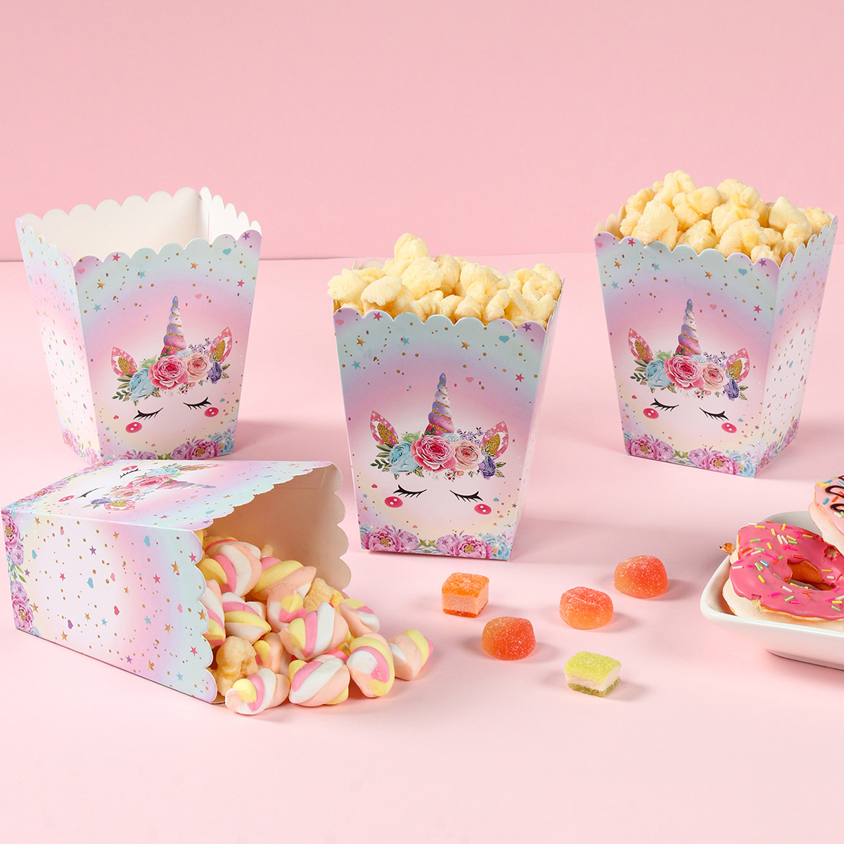 子供のための紙のキャンディーカートン、ポップコーンボックス、 - Food Snacks For Kids Party のレビューと価格