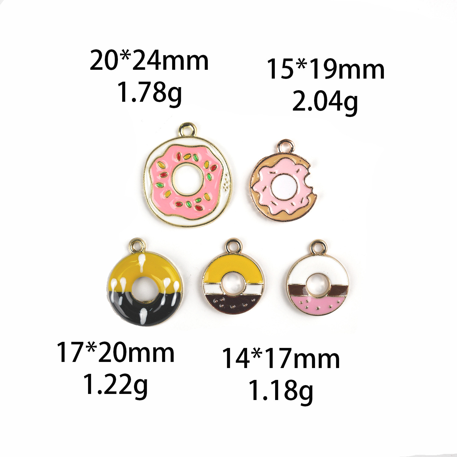 10 個カラフルなエナメルかわいいドーナツスナックチャームペ - Zinc Food Snacks のレビューと価格