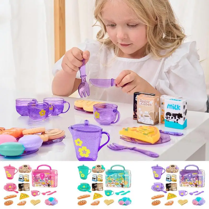 女の子向けおもちゃティーセット、ティーパーティーセット、子供 - Food Snacks For Kids Party のレビューと価格