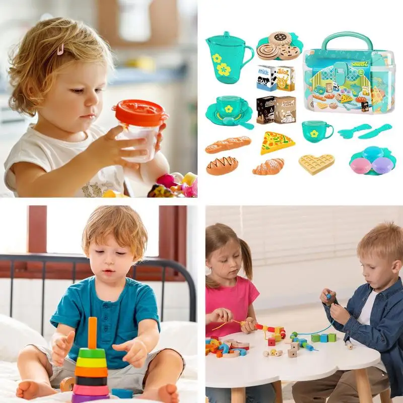 女の子向けおもちゃティーセット、ティーパーティーセット、子供 - Food Snacks For Kids Party のレビューと価格