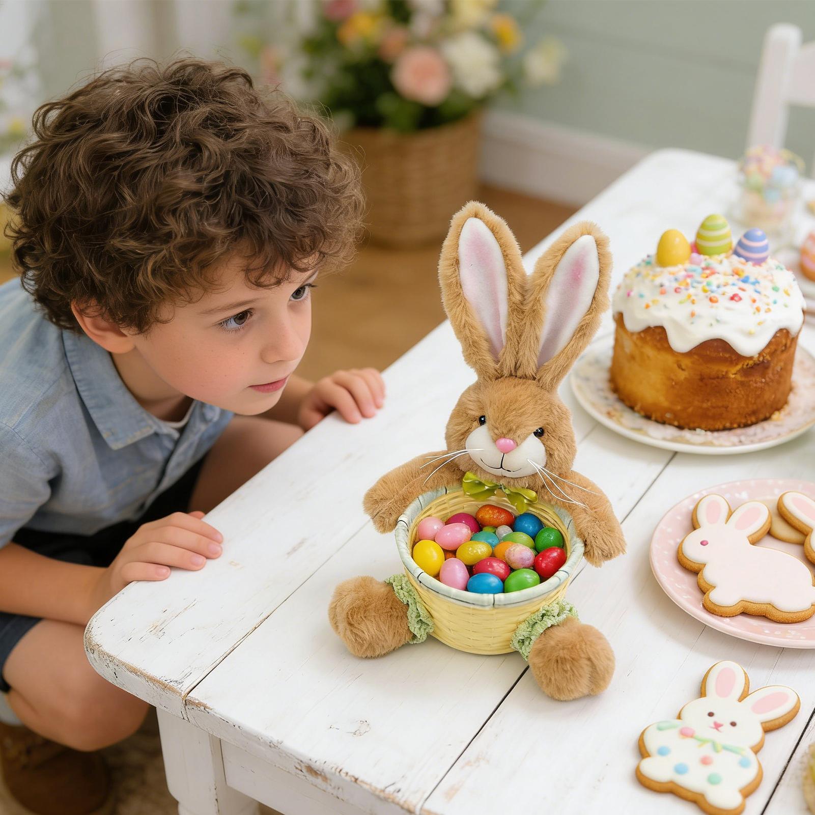 イースターバニーバスケット キャンディ収納バスケット かわい - Food Snacks For Kids Party のレビューと価格