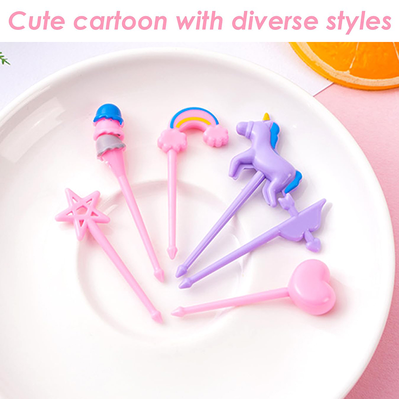フルーツフォーク子供用プラスチックミニフードピック弁当箱アク - Food Snacks For Kids Party のレビューと価格