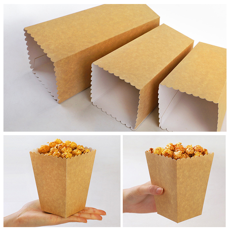 24 ピース/ロットクラフト紙ポップコーンボックス食品容器子 - Food Snacks For Kids Party のレビューと価格