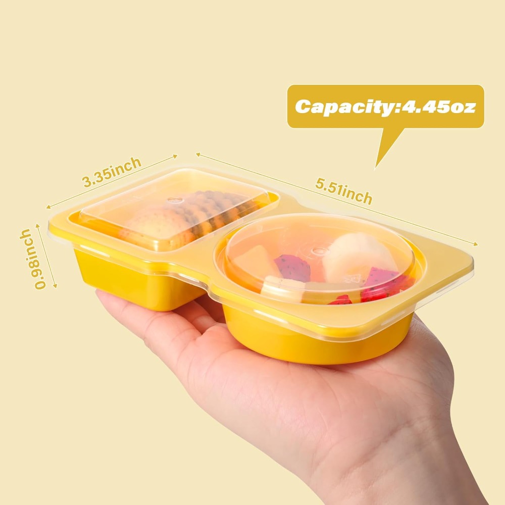 2つのコンパートメントに分かれた使い捨てプラスチック製スナッ - Food Snacks For Kids Party のレビューと価格