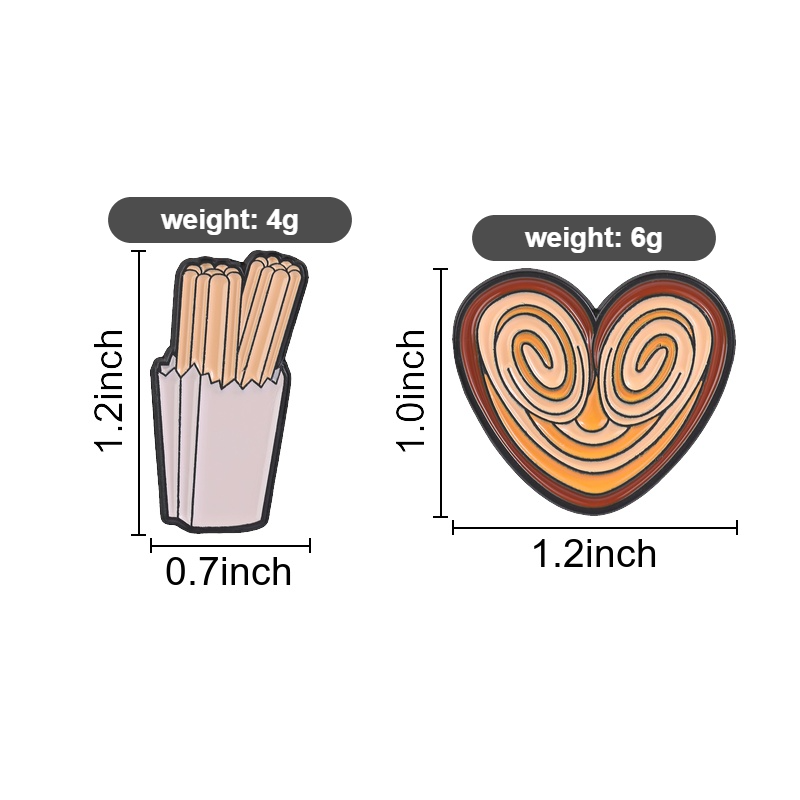 メキシカンチュロスパルミエールエナメルピン、漫画のハート型ペ - Food Snacks In Spanish のレビューと価格