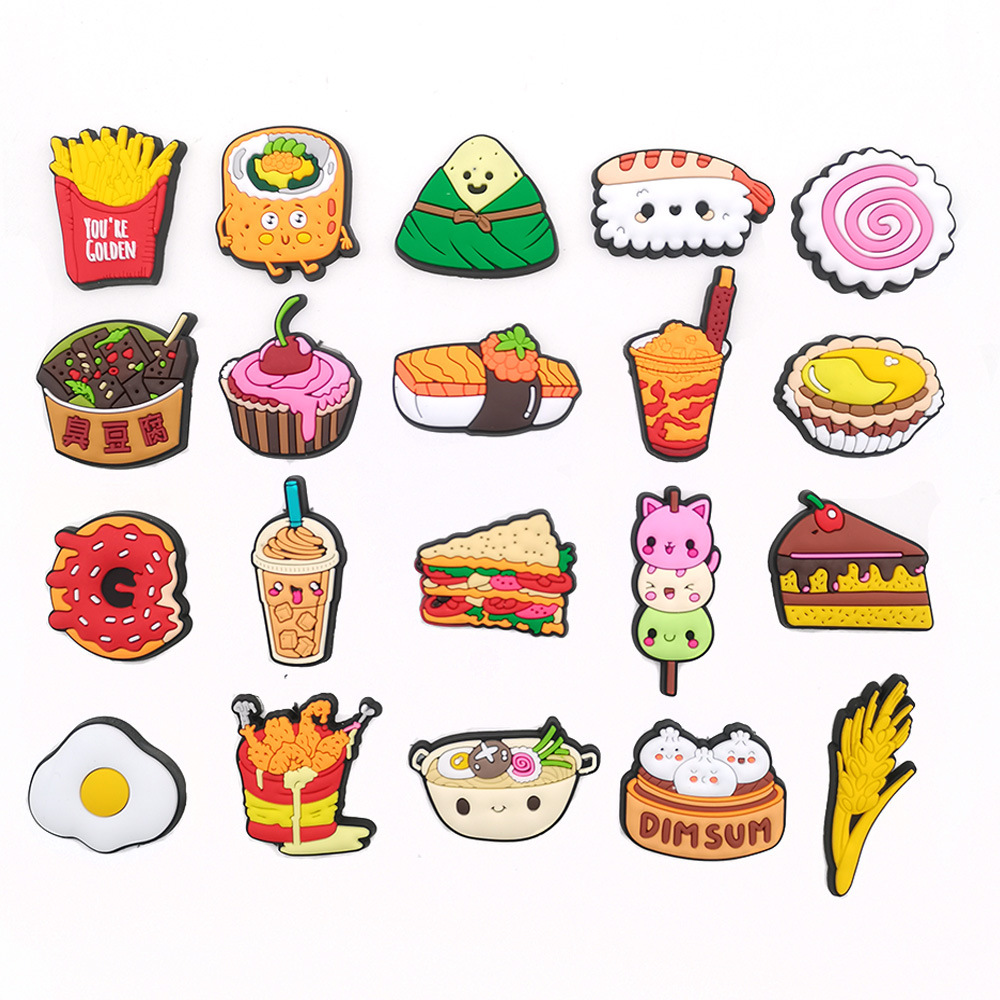 11-50 個食品スナックシリーズ靴チャームアクセサリードー - Food Snacks For Kids Party のレビューと価格